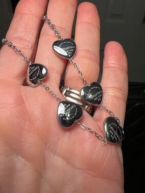 Silver Heart Charm Bracelet - Silver